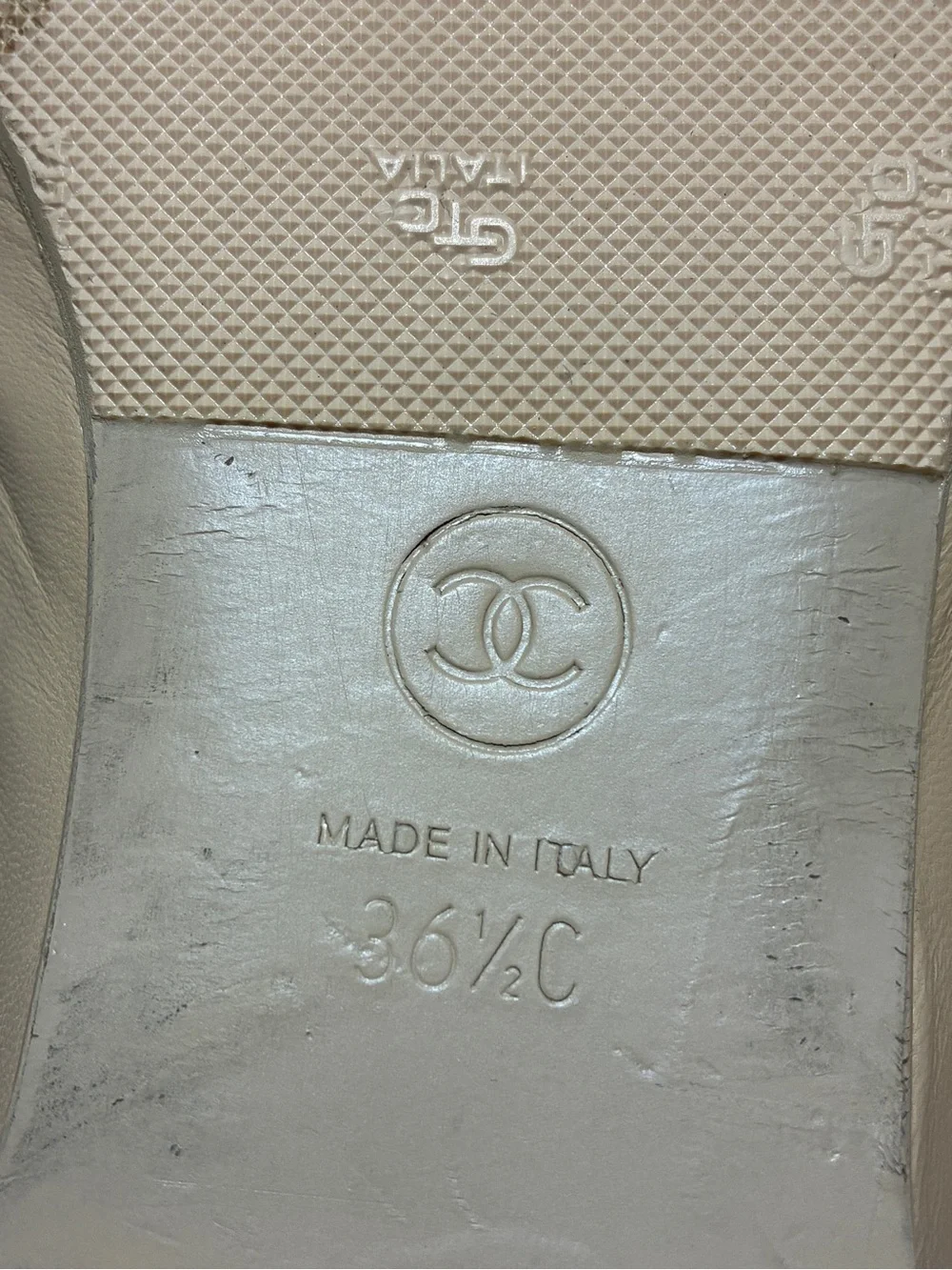 CHANEL Tan Leather CC Logo Penny Loafers